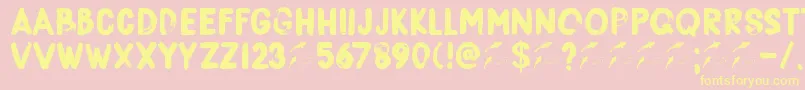 DkBorisBrush Font – Yellow Fonts on Pink Background