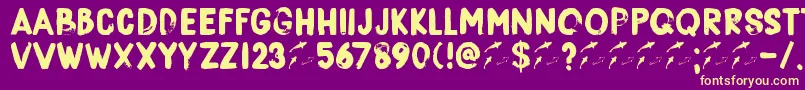 DkBorisBrush Font – Yellow Fonts on Purple Background