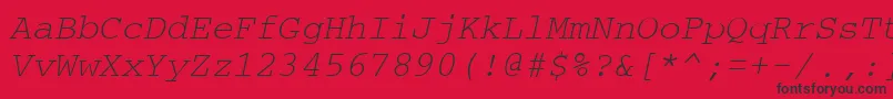 CouriertmItalic Font – Black Fonts on Red Background