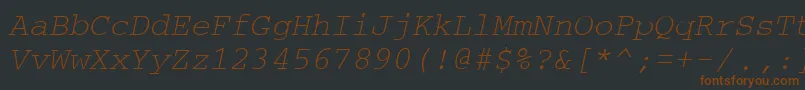 フォントCouriertmItalic – 黒い背景に茶色のフォント
