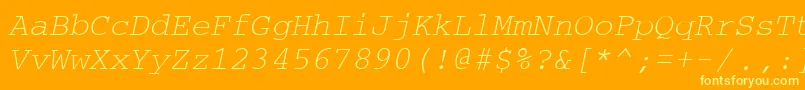 CouriertmItalic Font – Yellow Fonts on Orange Background