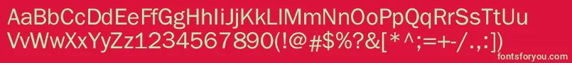 フォントBillitonGothic – 赤い背景に緑の文字