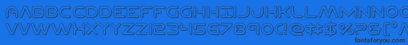 Czcionka Planetncompact3D – czarne czcionki na niebieskim tle