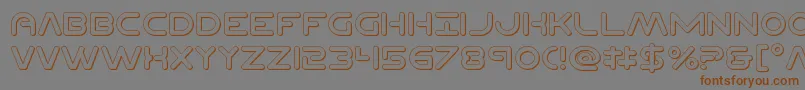 Planetncompact3D-Schriftart – Braune Schriften auf grauem Hintergrund