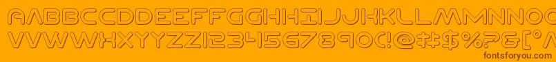 Fonte Planetncompact3D – fontes marrons em um fundo laranja