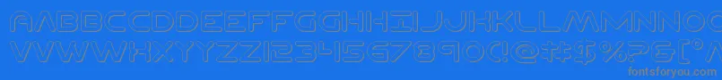 Planetncompact3D-Schriftart – Graue Schriften auf blauem Hintergrund
