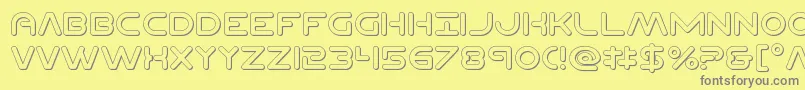 Шрифт Planetncompact3D – серые шрифты на жёлтом фоне