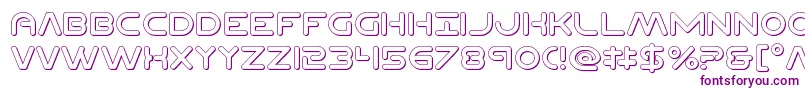Planetncompact3D-Schriftart – Violette Schriften auf weißem Hintergrund