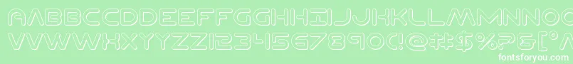 Planetncompact3D-Schriftart – Weiße Schriften auf grünem Hintergrund