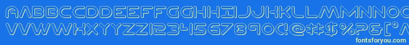 Planetncompact3D Font – Yellow Fonts on Blue Background