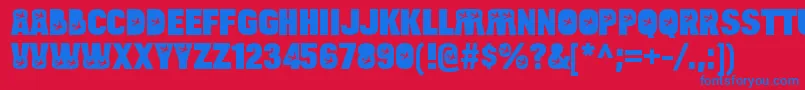 BulltoadjetRegular Font – Blue Fonts on Red Background