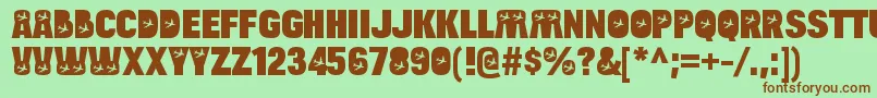 BulltoadjetRegular Font – Brown Fonts on Green Background