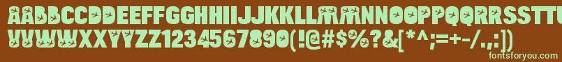 BulltoadjetRegular Font – Green Fonts on Brown Background