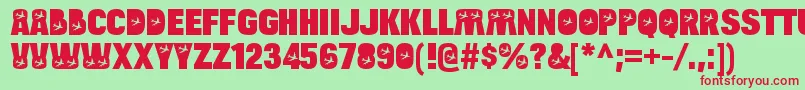 BulltoadjetRegular Font – Red Fonts on Green Background