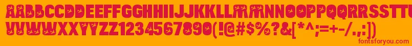 フォントBulltoadjetRegular – オレンジの背景に赤い文字