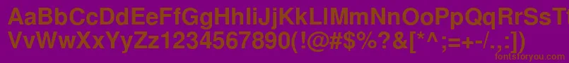 NimbussanlcyBold-fontti – ruskeat fontit violetilla taustalla