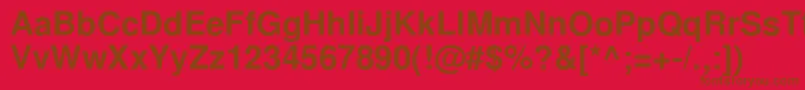 NimbussanlcyBold-fontti – ruskeat fontit punaisella taustalla