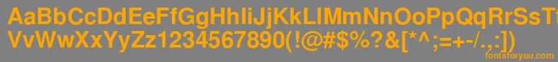 NimbussanlcyBold-Schriftart – Orangefarbene Schriften auf grauem Hintergrund