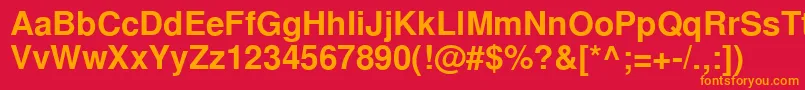 フォントNimbussanlcyBold – 赤い背景にオレンジの文字