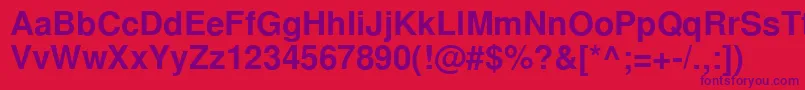 フォントNimbussanlcyBold – 赤い背景に紫のフォント