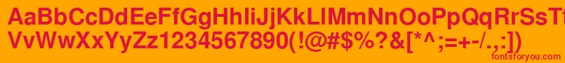 NimbussanlcyBold Font – Red Fonts on Orange Background