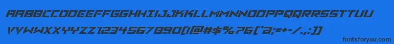 Vikingsquadexpandital Font – Black Fonts on Blue Background