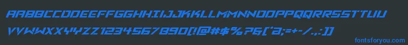 Vikingsquadexpandital Font – Blue Fonts on Black Background