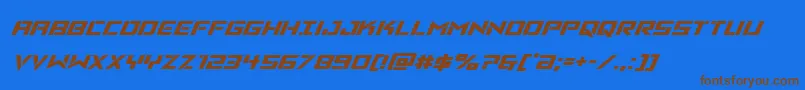 Vikingsquadexpandital Font – Brown Fonts on Blue Background