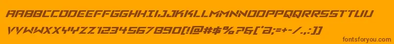 Vikingsquadexpandital Font – Brown Fonts on Orange Background