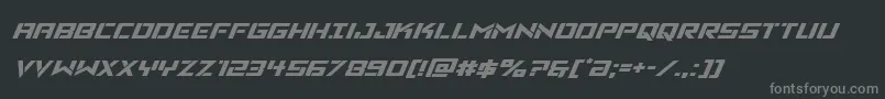Vikingsquadexpandital Font – Gray Fonts on Black Background