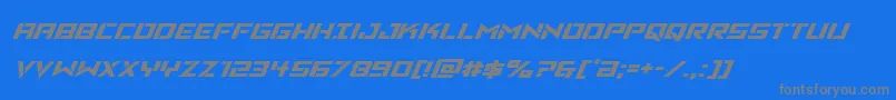Vikingsquadexpandital Font – Gray Fonts on Blue Background