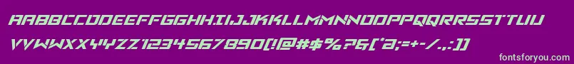 Vikingsquadexpandital Font – Green Fonts on Purple Background