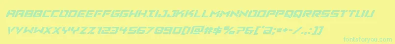 Vikingsquadexpandital Font – Green Fonts on Yellow Background