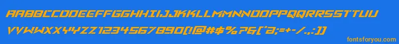 Vikingsquadexpandital Font – Orange Fonts on Blue Background