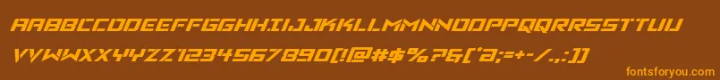 Vikingsquadexpandital Font – Orange Fonts on Brown Background