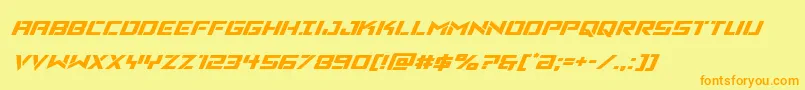 Vikingsquadexpandital Font – Orange Fonts on Yellow Background