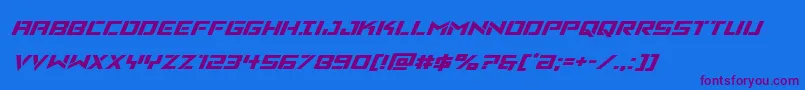 Vikingsquadexpandital Font – Purple Fonts on Blue Background