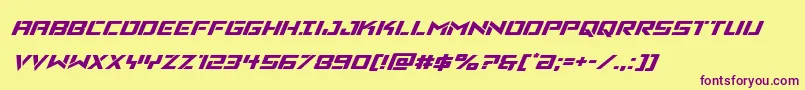 Vikingsquadexpandital Font – Purple Fonts on Yellow Background