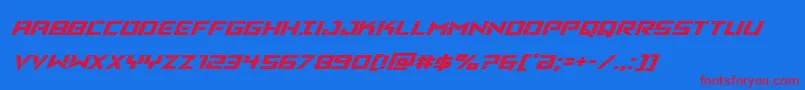 Vikingsquadexpandital Font – Red Fonts on Blue Background