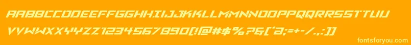 Vikingsquadexpandital Font – Yellow Fonts on Orange Background