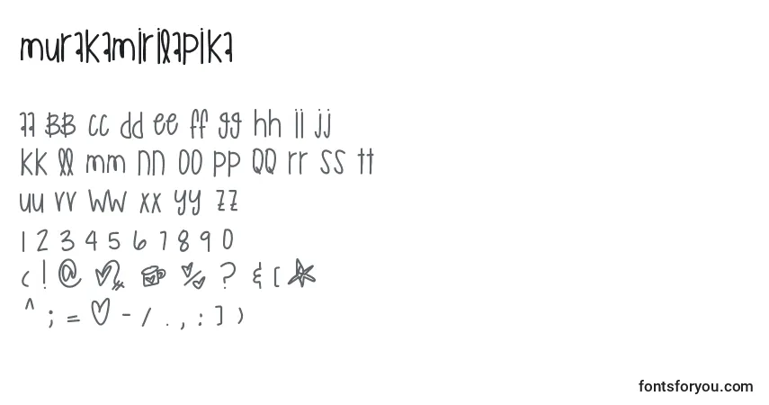 Murakamirilapikaフォント–アルファベット、数字、特殊文字