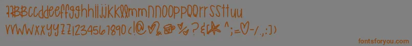 Weitere Informationen zur Murakamirilapika-Schriftart Murakamirilapika-Schriftart – Braune Schriften auf grauem Hintergrund