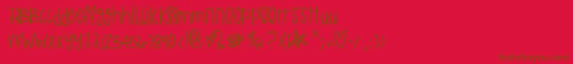 Murakamirilapika Font – Brown Fonts on Red Background