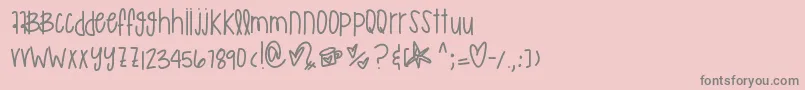 Murakamirilapika-Schriftart – Graue Schriften auf rosa Hintergrund