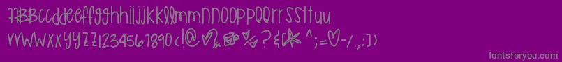 Czcionka Murakamirilapika – szare czcionki na fioletowym tle