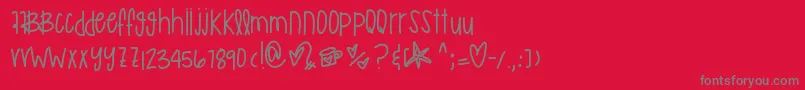 Czcionka Murakamirilapika – szare czcionki na czerwonym tle