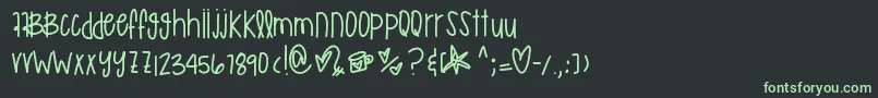 Murakamirilapika Font – Green Fonts on Black Background