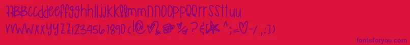Шрифт Murakamirilapika – фиолетовые шрифты на красном фоне