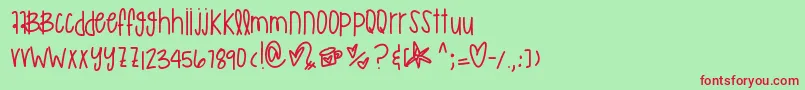 Murakamirilapika Font – Red Fonts on Green Background