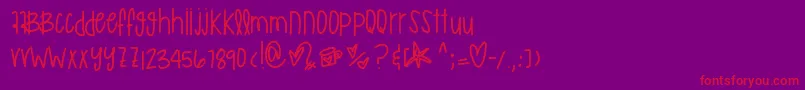 フォントMurakamirilapika – 紫の背景に赤い文字